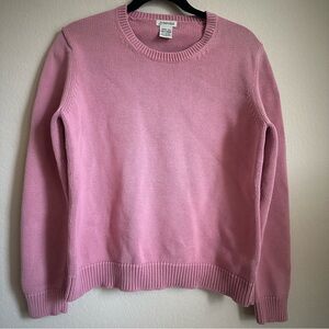 Pink 100% Cotton Crewneck Sweater